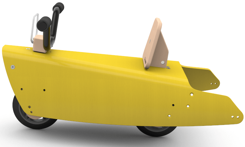 Draisienne moto en bois made in france jaune