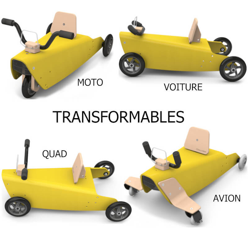 Jouets en bois évolutifs et transformables