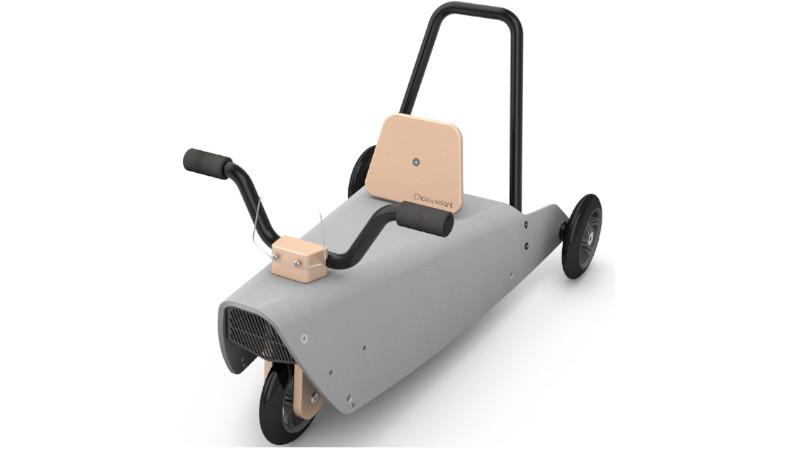 Porteur moto en bois pour enfant couleur gris clair