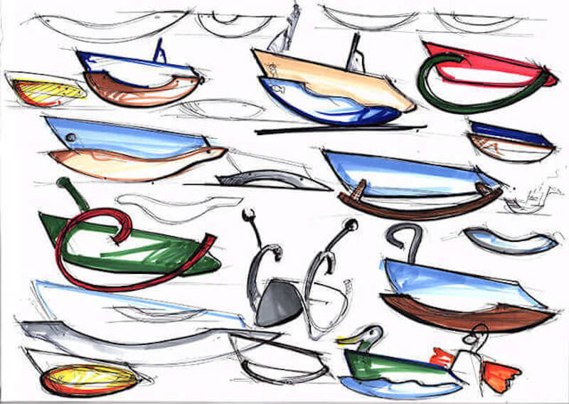croquis design de jouets a bascule en bois pour enfant