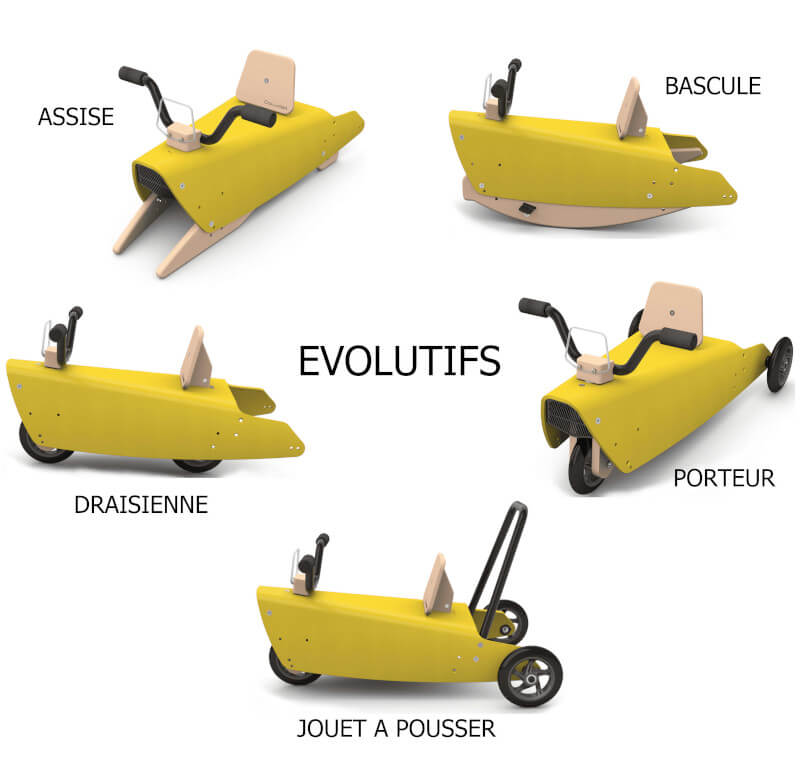 les jouets en bois bascule porteur pousseur draisienne évolutifs de chou du volant