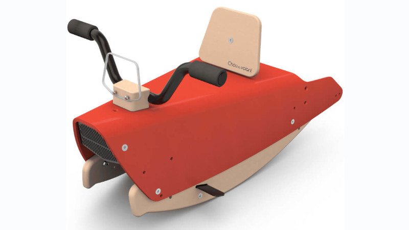 schaukelmotorrad aus holz - Farbe rote