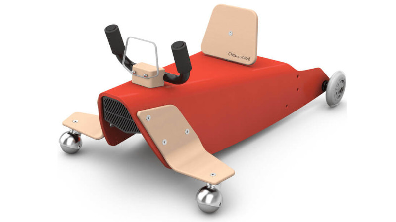 un porteur bébé avion en bois de couleur rouge
