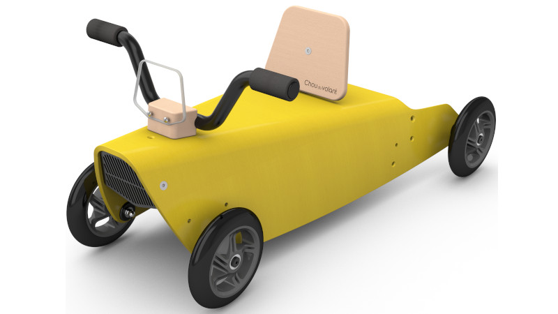 un porteur quad pour bébé de couleur jaune