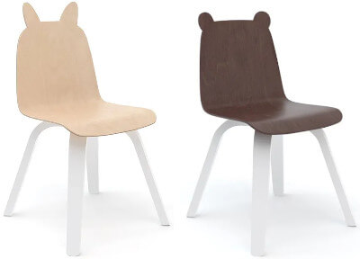 deux chaises pour enfant lapin et ours de nyc oeuf