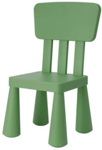 une chaise mammut ikea de couleur verte