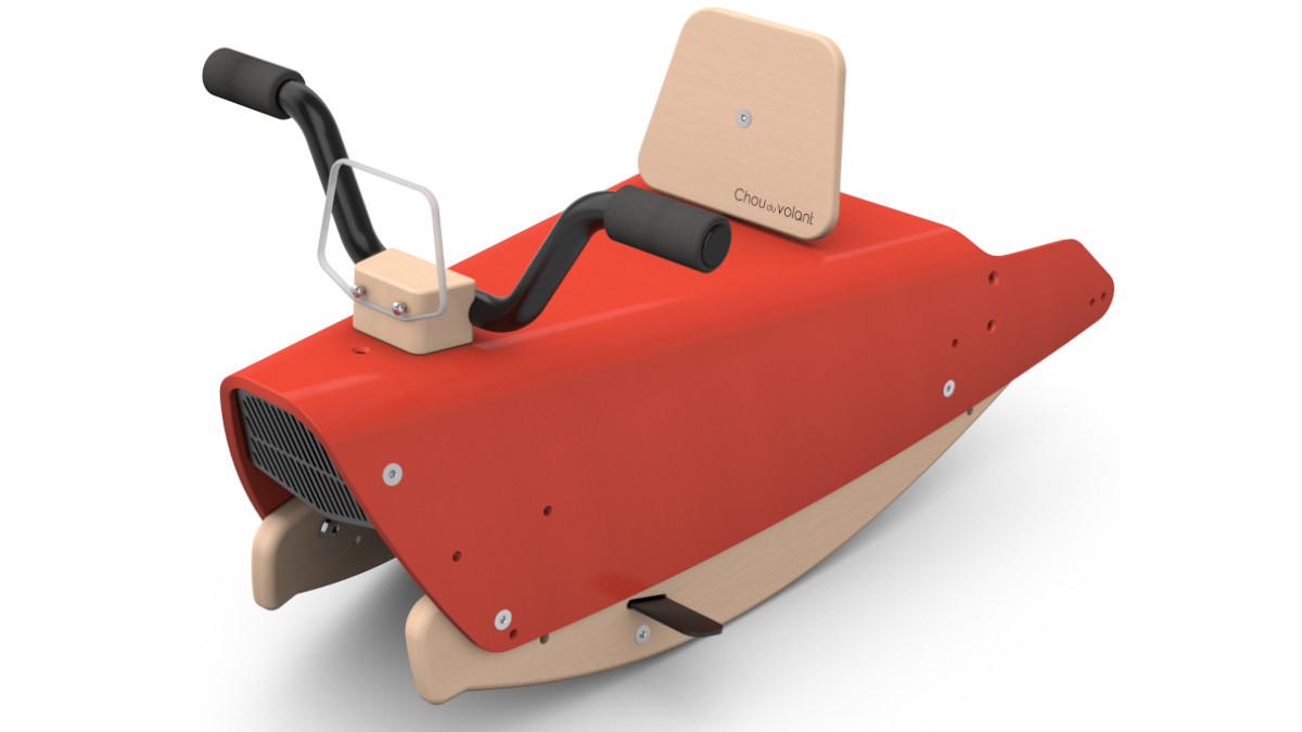 un jouet design moto a bascule en bois made in france